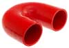 Red Silicone Hose, 2 1/4" I.D. 180 degree Elbow, 4" Legs