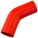 Red Silicone Hose, 2 1/4" I.D. 45 degree Elbow, 4" Legs