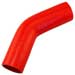 Red Silicone Hose, 2 1/2" I.D. 45 degree Elbow, 6" Legs