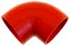 Red Silicone Hose, 4.00" I.D. 90 degree Elbow, 4" Legs