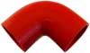Red Silicone Hose, 3.00" I.D. 90 degree Elbow, 4" Legs