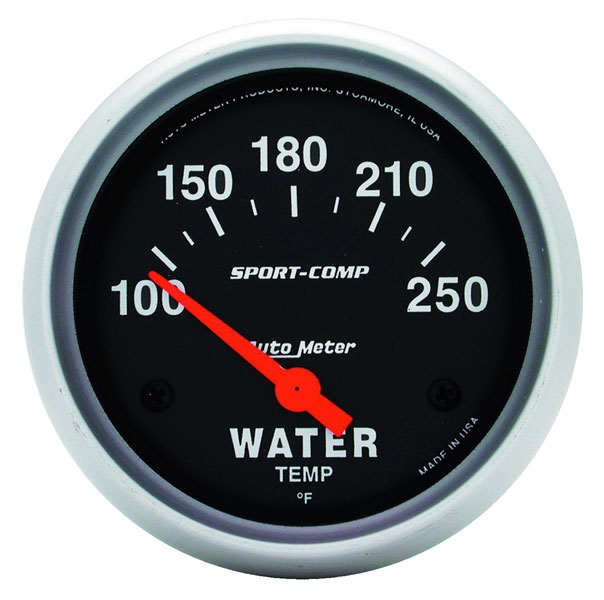 Sport Comp 2 5 8  inch Water Temp Gauge 100 250 F 