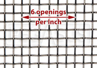 Medium Mesh Stainless, #6 x .035 Wire (6 openings per inch)