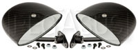 Club Series Elliptical Flat Mirrors, Carbon Fiber, Pair