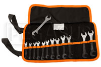 Beta Tools 73/B13N, 13 Pc Small Open End Metric Wrench Set in Wallet