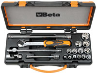 Beta Tools 910AS/C13 3/8 Drive Handle and SAE Socket Set w/Case