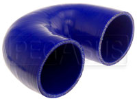 Blue Silicone Hose, 3.00" I.D. 180 degree Elbow, 4" Legs