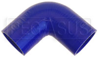 Blue Silicone Hose, 2 1/4" ID 90 degree 4" Legs