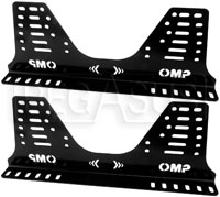 OMP Steel Side-Mount Seat Brackets, Tall (36 Holes), FIA