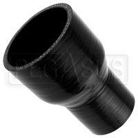 Black Silicone Hose, 3 x 2 inch ID Straight Reducer