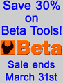 Save 30% on Beta Tools, in stock or special order!