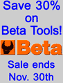 Save 30% on Beta Tools, in stock or special order!