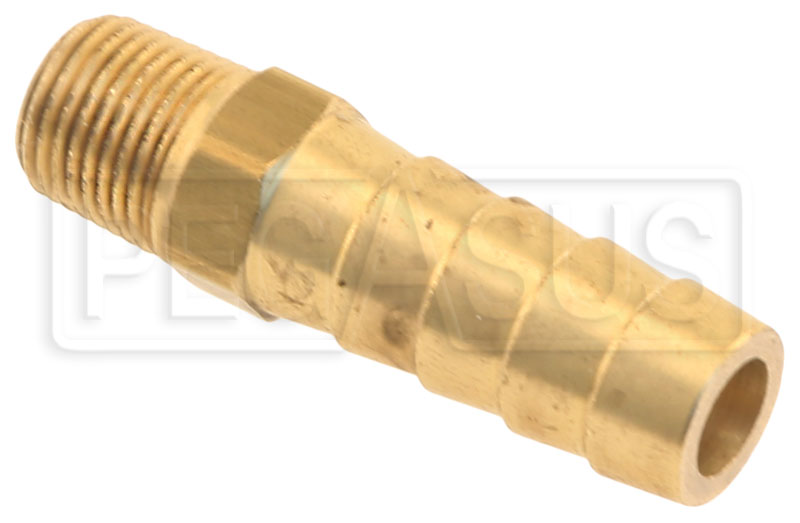 1/8 NPT to 3/8 Hose Barb Fitting, Brass - Straight