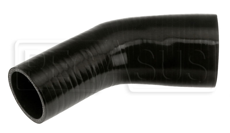 Black Silicone Hose, 3 1/4 x 2 1/2 45 deg. Reducing Elbow - Pegasus Auto  Racing Supplies