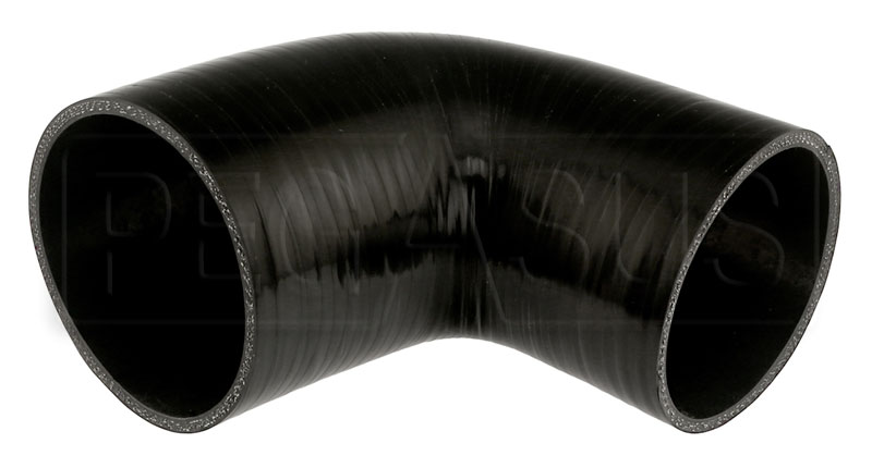 Pegasus Auto Racing Black Silicone Hose, 3/4″ I.D. 90 degree Elbow, 4″ Legs  – Three Pedals