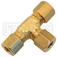 Click for a larger picture of FireBottle Brass Tee for 1/4" Aluminum Tubing