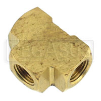 Click for a larger picture of Female Tee Fitting, 1/8 NPT Brass