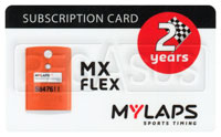Click for a larger picture of MyLaps Subscription Card for X2 MX / Motocross, 2 Year