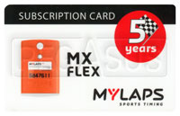 Click for a larger picture of MyLaps Subscription Card for X2 MX / Motocross, 5 Year