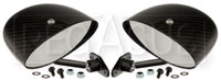 Click for a larger picture of Club Series Elliptical Convex Mirrors, Carbon Fiber, Pair