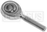 Click for a larger picture of Alloy Steel Metric Rod End, Male Threaded Shank, Plain