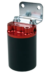 Click for a larger picture of Aeromotive 10 Micron Remote Fuel Filter, 3/8 NPT, Red/Black