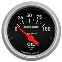 Click for a larger picture of Sport Comp 2 inch Electric Oil Pressure Gauge, 100psi