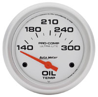 Click for a larger picture of Ultra Lite 2 5/8" Oil Temp Gauge, 140-300 F, Electric