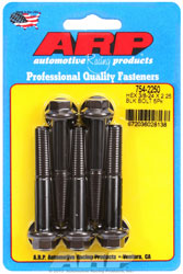 Click for a larger picture of ARP 3/8-24 x 2.250 Black Oxide Bolt, 7/16" Hex Head, 5-pk