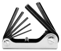 Click for a larger picture of Beta 96N/G7A Set of 7 Small Folding Black Oxide Hex Keys, mm
