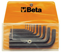Click for a larger picture of Beta Tools 96N/B10 Set of 10 Black Hex Keys in Wallet, mm