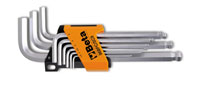 Click for a larger picture of Beta 96BPC/SC9 Set, 9 Ball End Chrome Hex Keys in Holder, mm