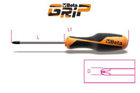 Click for a larger picture of Beta Tools 1262 BetaGrip Phillips Screwdriver, PH2 x 100