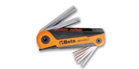 Click for a larger picture of Beta Tools 96AS/BG7 Set of 7 Folding Chrome Hex Keys, SAE