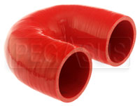 Click for a larger picture of Red Silicone Hose, 2 3/8" I.D. 180 degree Elbow, 4" Legs
