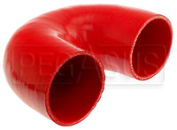 Click for a larger picture of Red Silicone Hose, 3.00" I.D. 180 degree Elbow, 4" Legs
