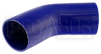 Click for a larger picture of Blue Silicone Hose, 4 1/2" I.D. 45 degree Elbow, 6" Legs