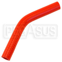 Click for a larger picture of Red Silicone Hose, 1/2" I.D. 45 degree Elbow, 4" Legs