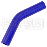 Click for a larger picture of Blue Silicone Hose, 7/8" I.D. 45 degree Elbow, 4" Legs