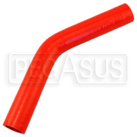 Click for a larger picture of Red Silicone Hose, 1 1/8" I.D. 45 degree Elbow, 6" Legs