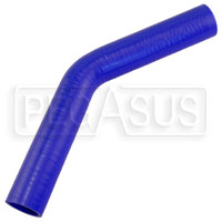 Click for a larger picture of Blue Silicone Hose, 1 3/16" I.D. 45 degree Elbow, 6" Legs