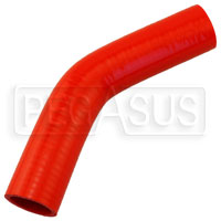 Click for a larger picture of Red Silicone Hose, 1 1/4" I.D. 45 degree Elbow, 4" Legs