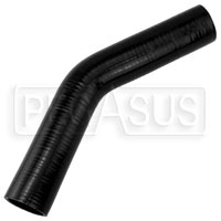 Click for a larger picture of Black Silicone Hose, 1 1/2" I.D. 45 degree Elbow, 6" Legs