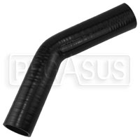 Click for a larger picture of Black Silicone Hose, 1 5/8" I.D. 45 degree Elbow, 6" Legs