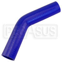 Click for a larger picture of Blue Silicone Hose, 1 5/8" I.D. 45 degree Elbow, 6" Legs