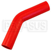Click for a larger picture of Red Silicone Hose, 1 5/8" I.D. 45 degree Elbow, 6" Legs