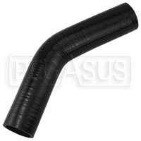 Click for a larger picture of Black Silicone Hose, 1 3/4" I.D. 45 degree Elbow, 6" Legs