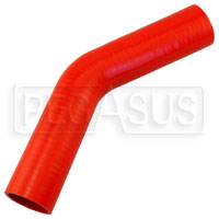 Click for a larger picture of Red Silicone Hose, 1 3/4" I.D. 45 degree Elbow, 6" Legs