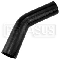 Click for a larger picture of Black Silicone Hose, 2" I.D. 45 degree Elbow, 6" Legs