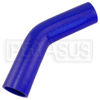 Click for a larger picture of Blue Silicone Hose, 2" I.D. 45 degree Elbow, 6" Legs